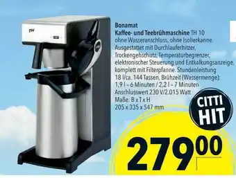 CITTI Markt Bonamat kaffee und teebrühmaschine Angebot