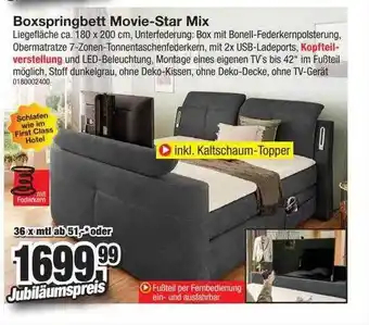 Möbelfundgrube Boxspringbett movie-star mix Angebot