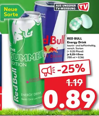 Kaufland Red Bull Energy Drink 0,25L Dose Angebot