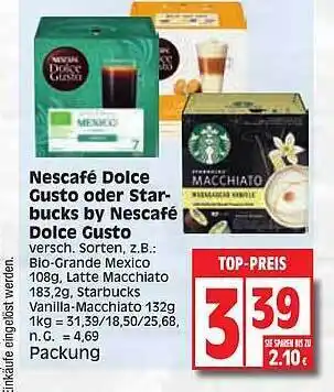 Edeka Nescafé dolce gusto oder starbucks Angebot