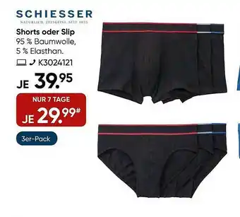 Galeria Schiesser shorts oder slip Angebot