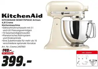 MediaMarkt KitchenAid 5KSM175PSEAC Artisan 4,8l Creme Küchenmaschine Angebot