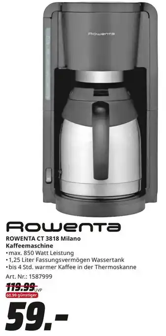 MediaMarkt Rowenta CT 3818 Milano Kaffeemaschine Angebot