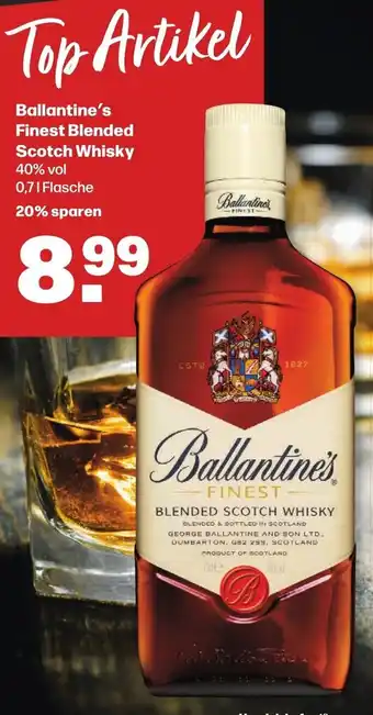 Handelshof Ballantine's Finest Blended Scotch Whisky 0,7 L Flasche Angebot