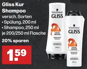 Handelshof Gliss Kur Shampoo oder Spülung 200/250 ml Flasche Angebot