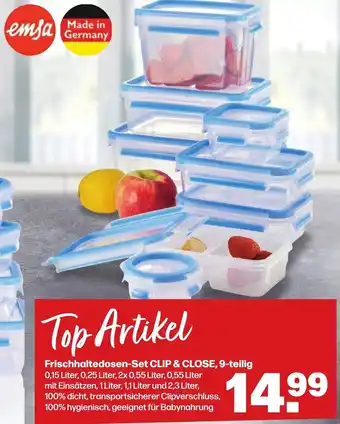 Handelshof Emsa Frischhaltedosen Set Clip & Close, 9-teilig Angebot