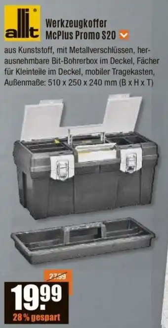 V Baumarkt allit Werkzeugkoffer McPlus Promo S20 Angebot