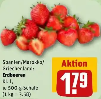 REWE Erdbeeren 500 g Schale Angebot