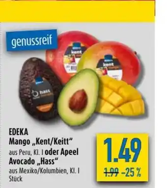 diska Edeka Mango ,,Kent/Keitt" oder Apeel Avocado ,,Hass" Angebot