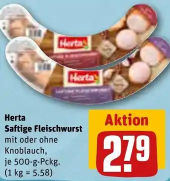 REWE Herta Saftige Fleischwurst 500 g Pckg. Angebot