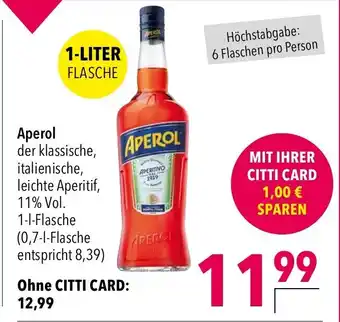 CITTI Markt Aperol Aperitivo 1L Angebot