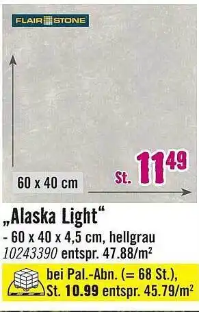 Hornbach Flair stone „alaska light“ Angebot