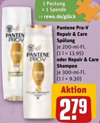 REWE Pantene Pro-V Repair & Care Spülung 200 ml Fl. oder Repair & Care Shampoo 300 ml Fl. Angebot