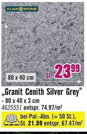 Hornbach Flair stone „granit cenith silver grey“ Angebot