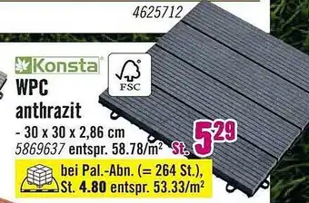 Hornbach Konsta wpc anthrazit Angebot