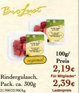 LPG Biomarkt Rindergulasch pack Angebot