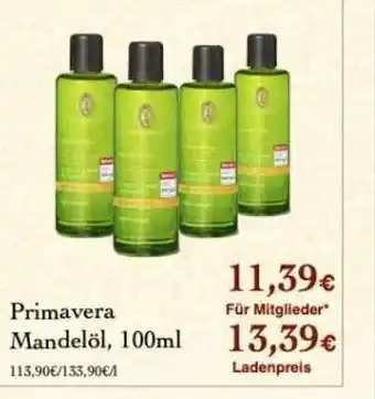 LPG Biomarkt Primavera mandelöl Angebot