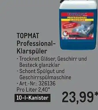 METRO Topmat professional-klarspüler Angebot