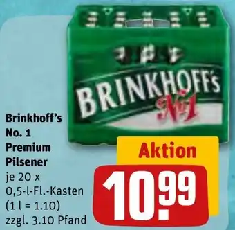 REWE Brinkhoff's No.1 Premium Pilsener 20x0,5 L-Fl. Kasten Angebot