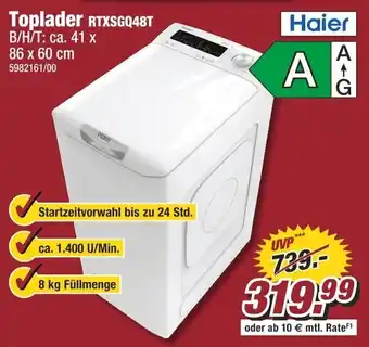 Poco Haier Toplader RTXSGQ48T Angebot