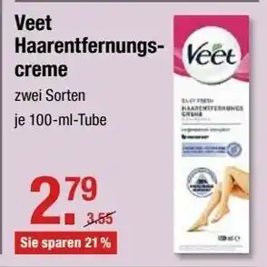 V Markt Veet Haarentfernungscreme 100ml Angebot