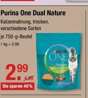 V Markt Purina One Dual Nature 750g Angebot