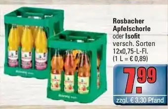 alldrink Rosbacher Apfelschorle Oder Isofit Angebot