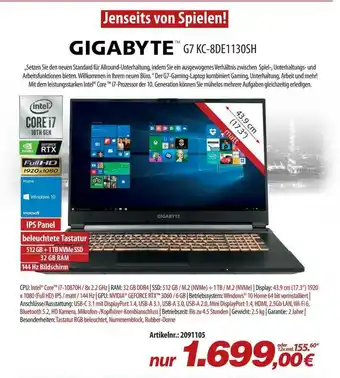 ACom PC Gigabyte G7 KC-8de1130sh Angebot