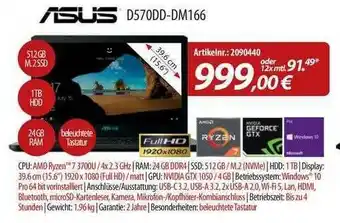 ACom PC Asus D570DD-DM166 Angebot