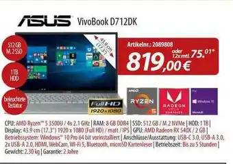 ACom PC Asus Vivobook D712dk Angebot