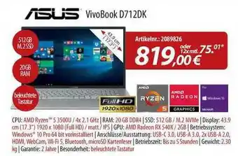 ACom PC Asus Vivobook D712DK Angebot