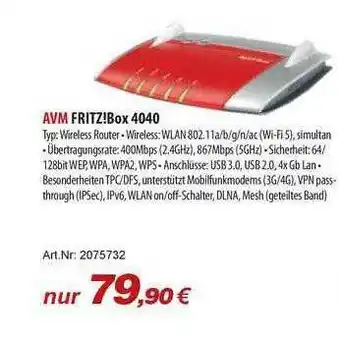 ACom PC Avm Fritz!box 4040 Angebot