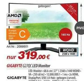 ACom PC Gigabyte G27QC Led Monitor Angebot