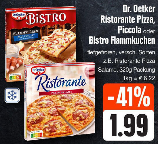 Dr. Oetker Ristorante Pizza, Piccola oder Bistro Flammkuchen 320g