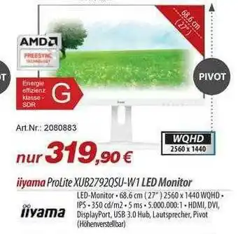 ACom PC Iiyama Prolite XUB2792QSU W1 Led Monitor Angebot