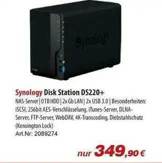 ACom PC Synology Disk Station Ds220+ Angebot