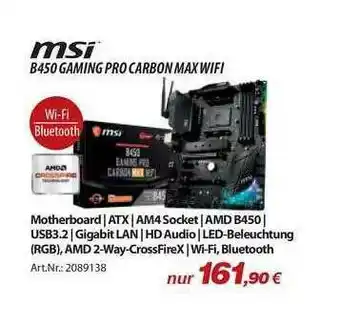 ACom PC Msi B450 Gaming Pro Carbon Max Wifi Motherboard Angebot