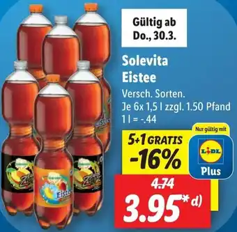 Lidl Solevita Eistee 6x1,5 L Angebot