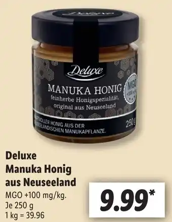 Lidl Deluxe Manuka Honig aus Neuseeland 250 g Angebot