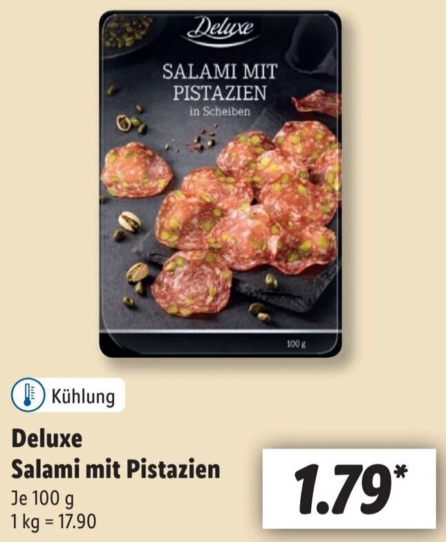 Deluxe Salami mit Pistazien 100 g Angebot bei Lidl