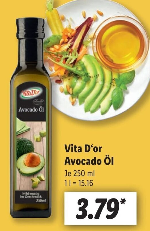 Vita D'or Avocado Öl 250 ml Angebot bei Lidl
