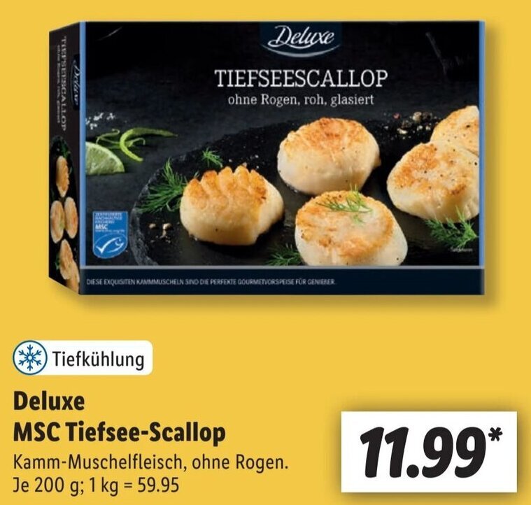 Deluxe MSC Tiefsee Scallop 200 g Angebot bei Lidl
