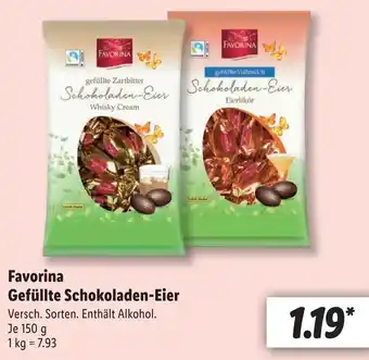 Lidl Favorina Gefüllte Schokoladen Eier 150 g Angebot