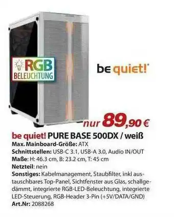 ACom PC Be Quiet! Pure Base 500dx Weiß Angebot