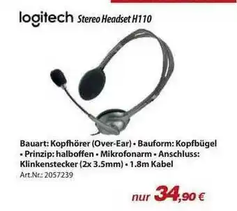 ACom PC Kopfhörer Logitech Stereo Headset H110 Angebot