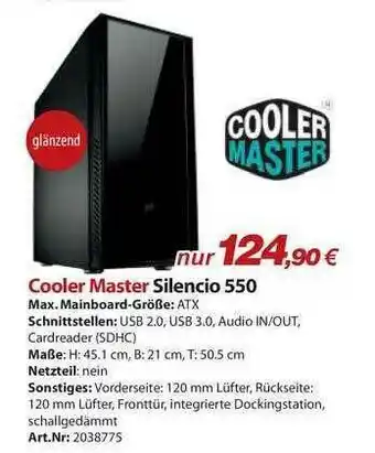 ACom PC Cooler Master Silencio 550 Angebot