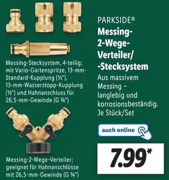 Lidl Parkside Messing 2 Wege Verteiler/Stecksystem Angebot