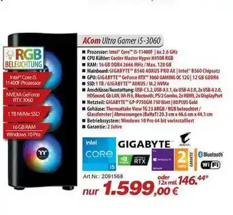 ACom PC Acom Ultra Gamer I5-3060 Angebot