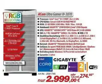 ACom PC Acom Ultra Gamer I9-3070 Angebot