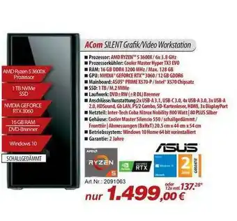 ACom PC Acom Silent Grafik Video Workstation Angebot